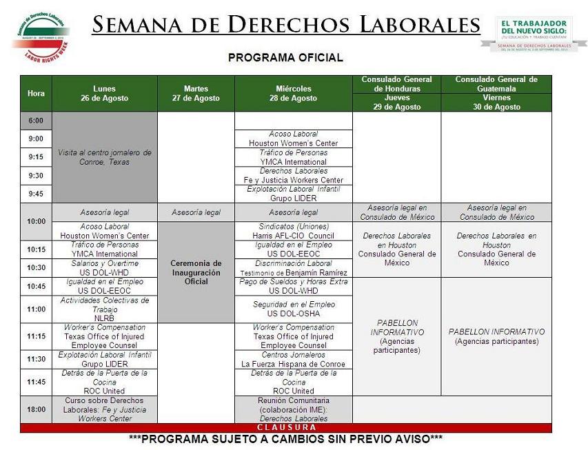 V Semana de Derechos Laborales - Programación V Semana de Derechos Laborales - Programación