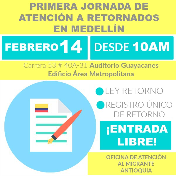 jornada de atención a colombianos retornados en Antioquia